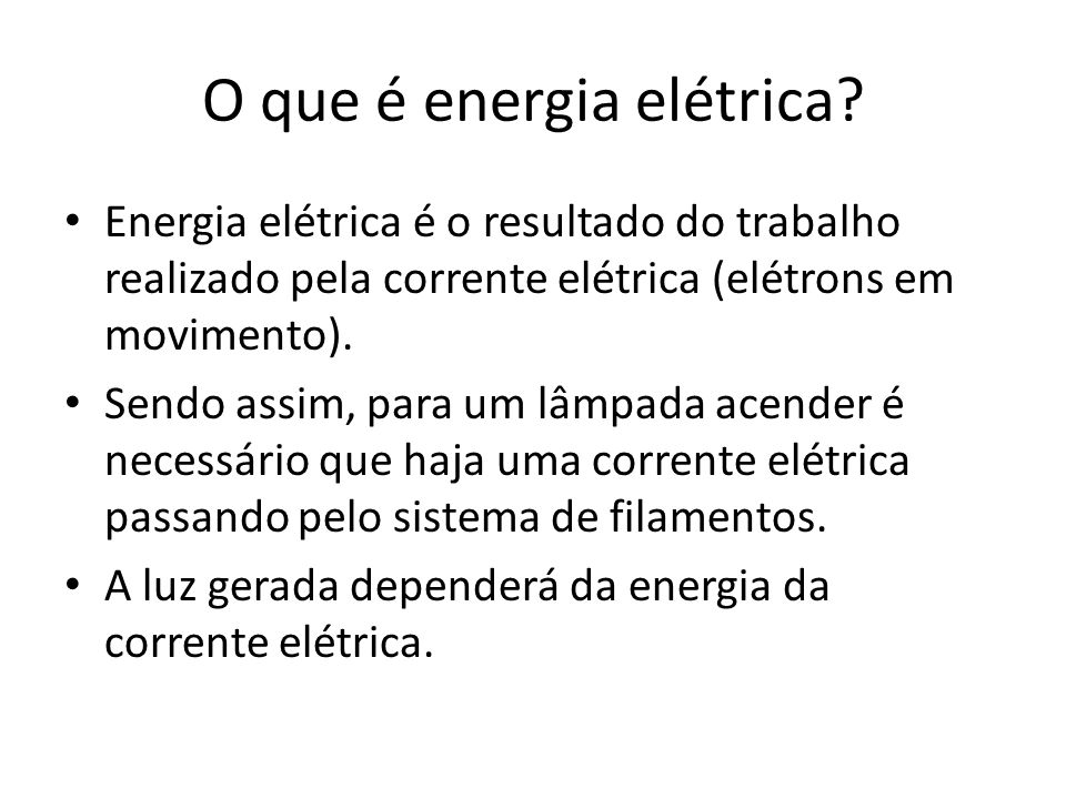 O que é energia elétrica