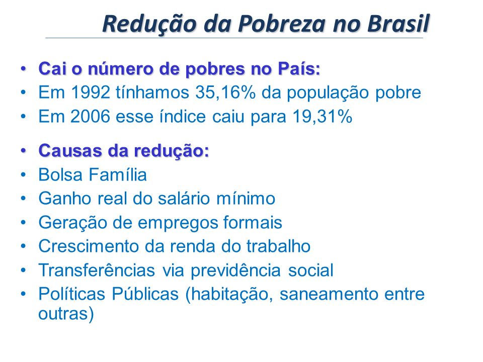 Redução da Pobreza no Brasil