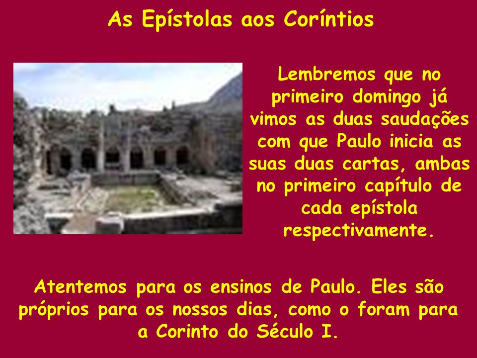 As Epístolas aos Coríntios