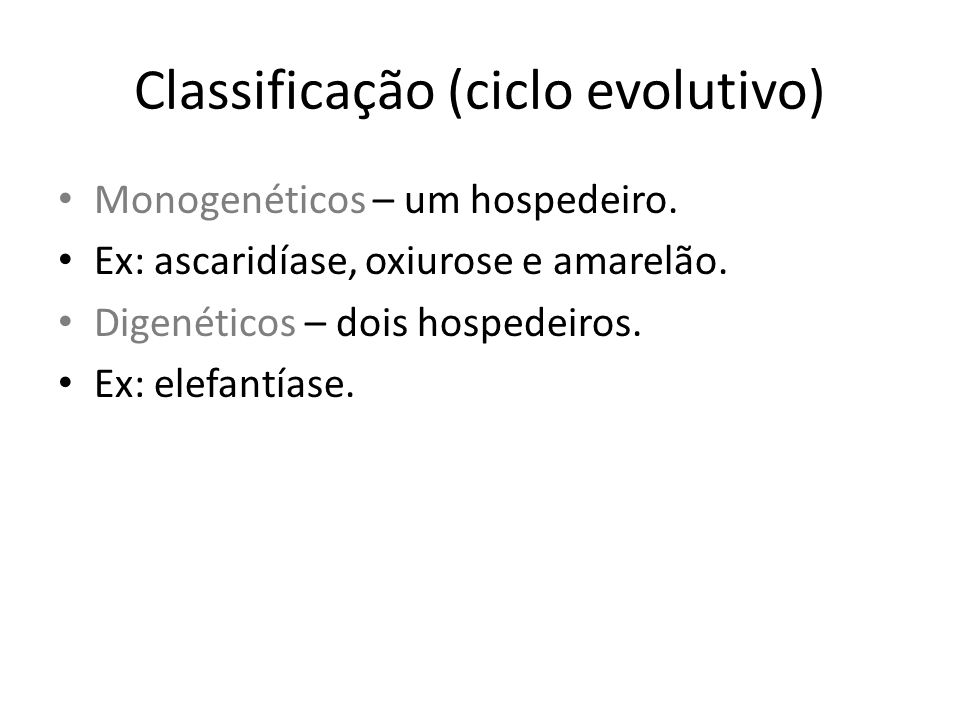 Classificação (ciclo evolutivo)