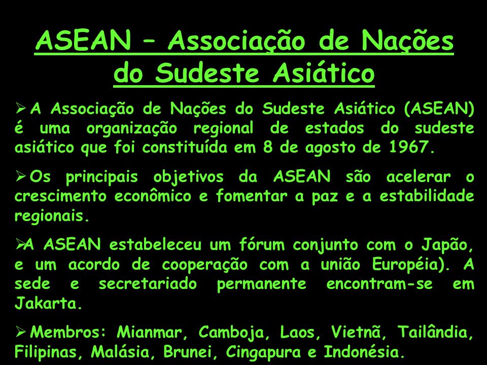 ASEAN – Associação de Nações do Sudeste Asiático