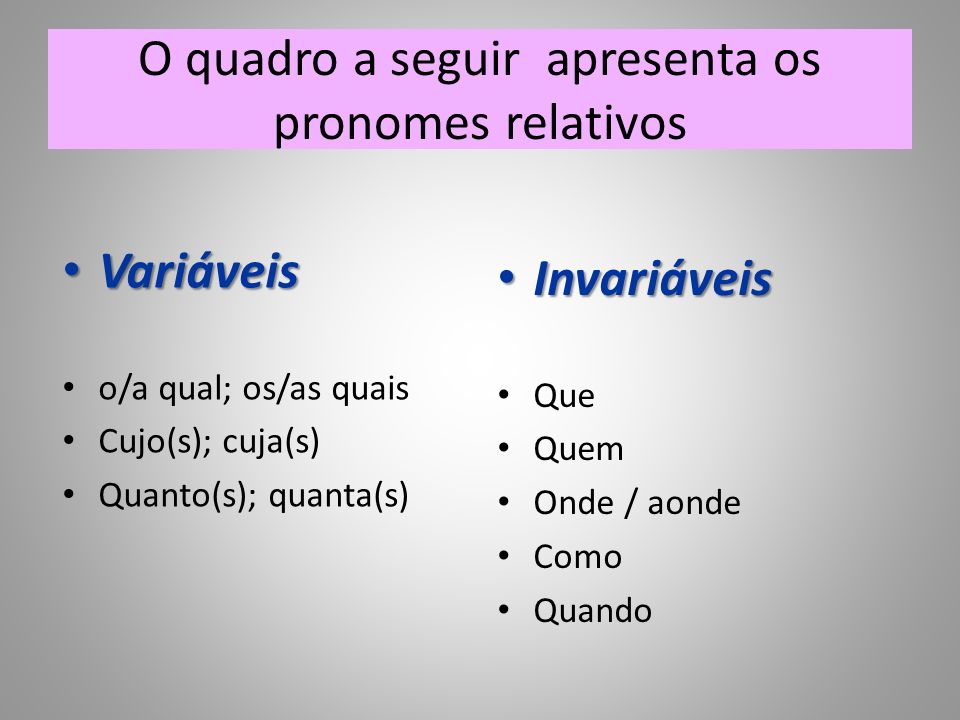 Emprego e Função Sintática dos Pronomes Relativos - ppt carregar