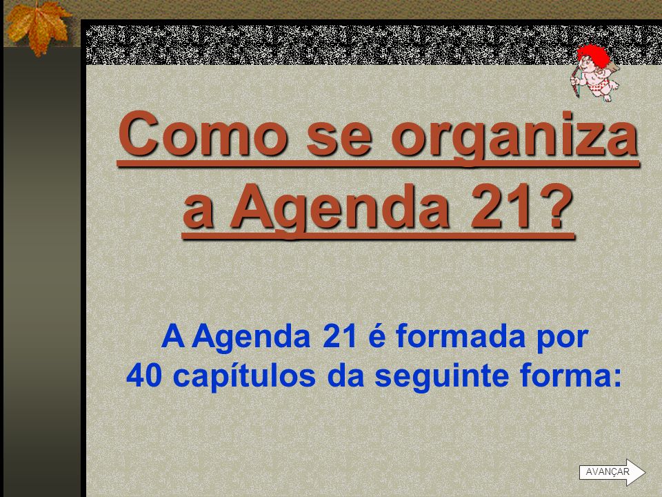 Como se organiza a Agenda 21