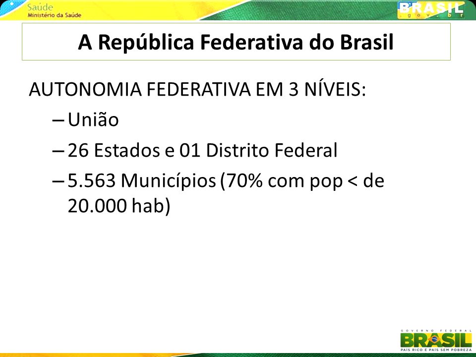 A República Federativa do Brasil