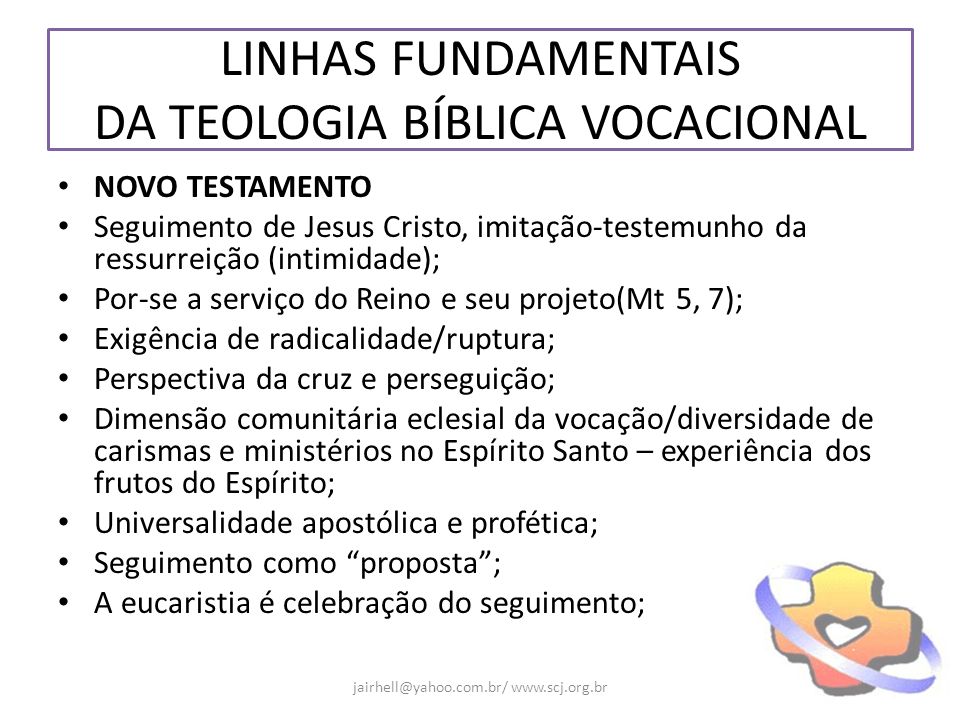 LINHAS FUNDAMENTAIS DA TEOLOGIA BÍBLICA VOCACIONAL