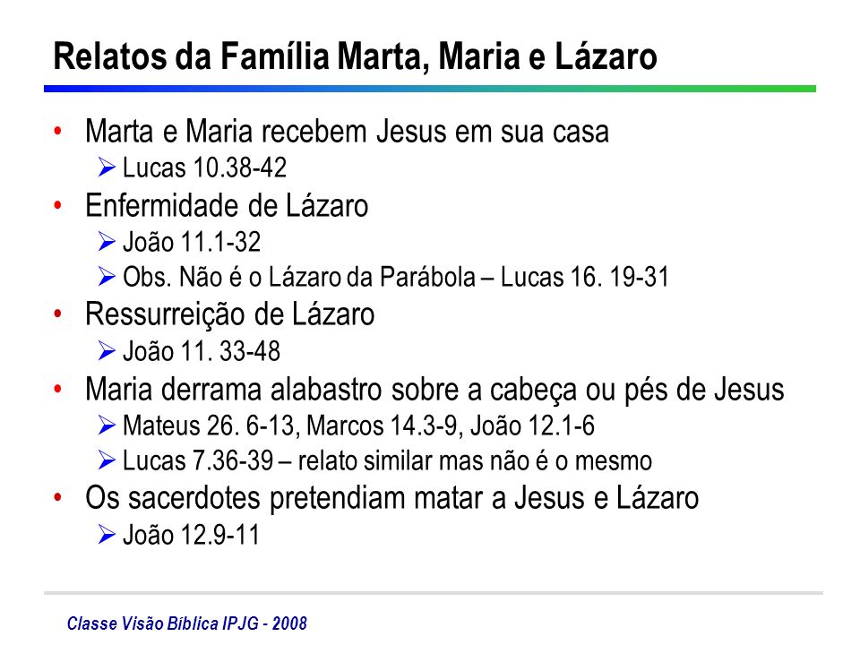 Relatos da Família Marta, Maria e Lázaro