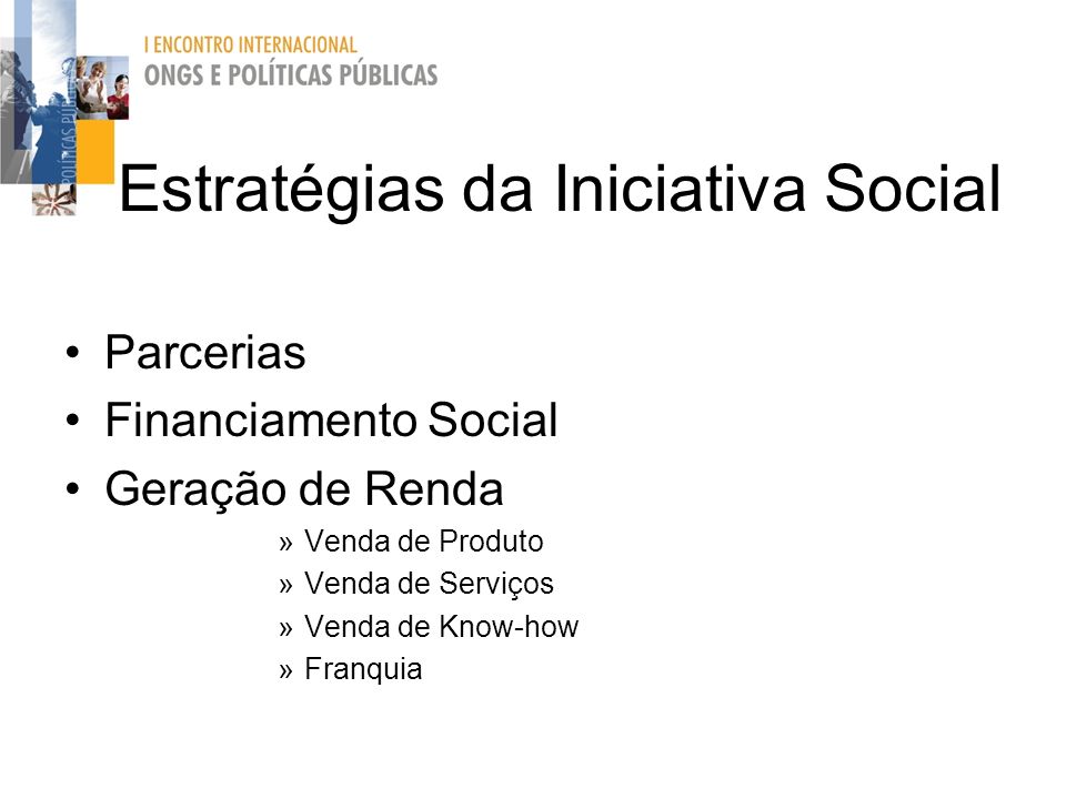 Estratégias da Iniciativa Social