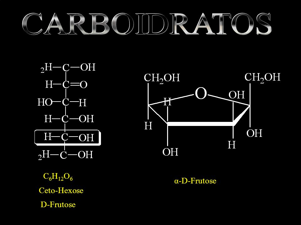 CARBOIDRATOS C6H12O6 α-D-Frutose Ceto-Hexose D-Frutose