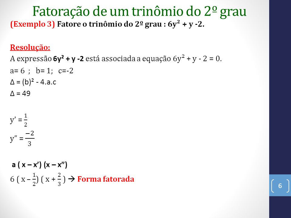 Fatorar Polinômios 2 Grau - Neurochispas