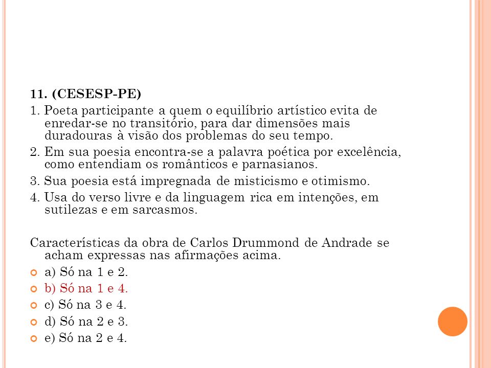 Exercícios 2ªFase modernismo - ppt video online carregar