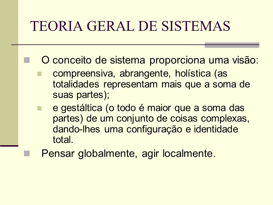 TEORIA GERAL DE SISTEMAS