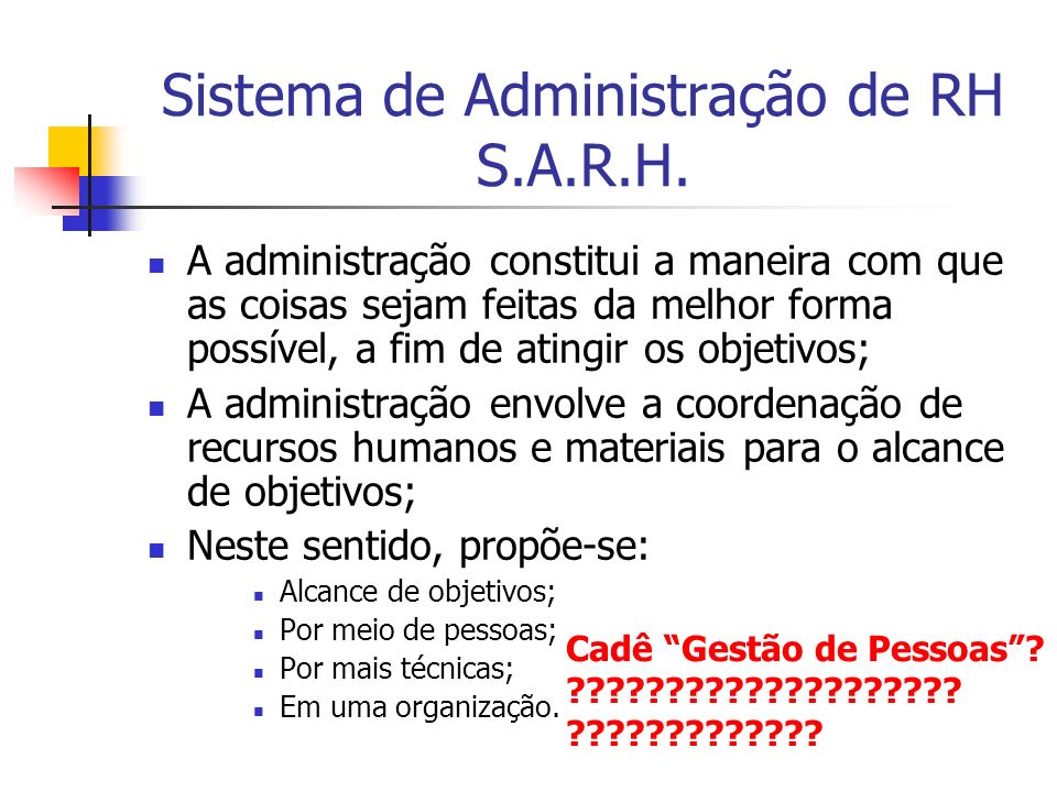 Sistema de Administração de RH S.A.R.H.