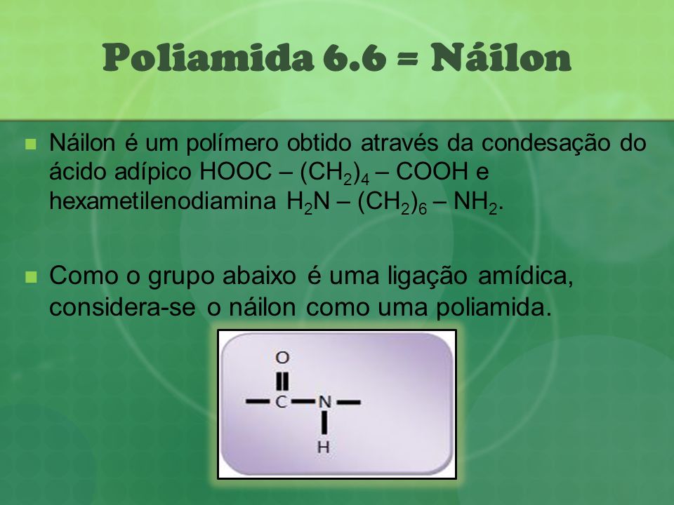 Poliamida 6.6 = Náilon
