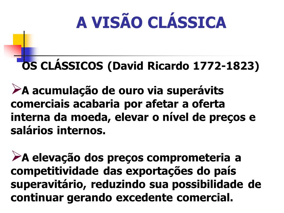 A VISÃO CLÁSSICA OS CLÁSSICOS (David Ricardo )