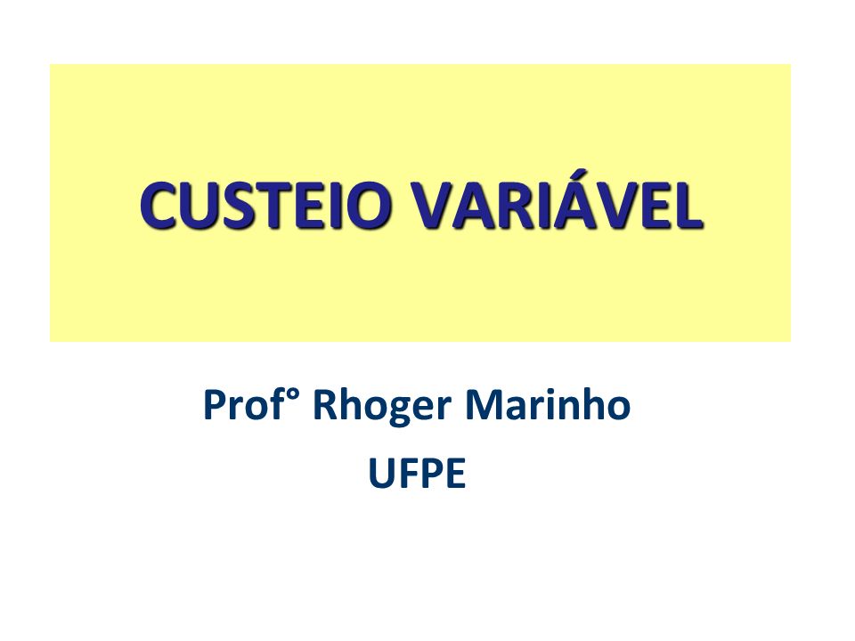 Prof° Rhoger Marinho UFPE