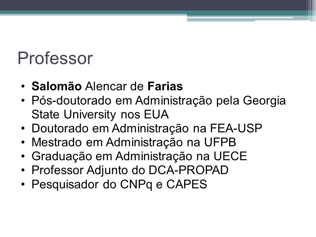 Professor Salomão Alencar de Farias
