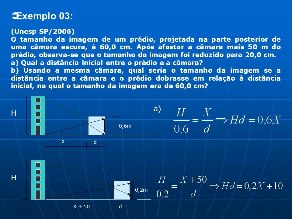 Exemplo 03: a) H H (Unesp SP/2006)