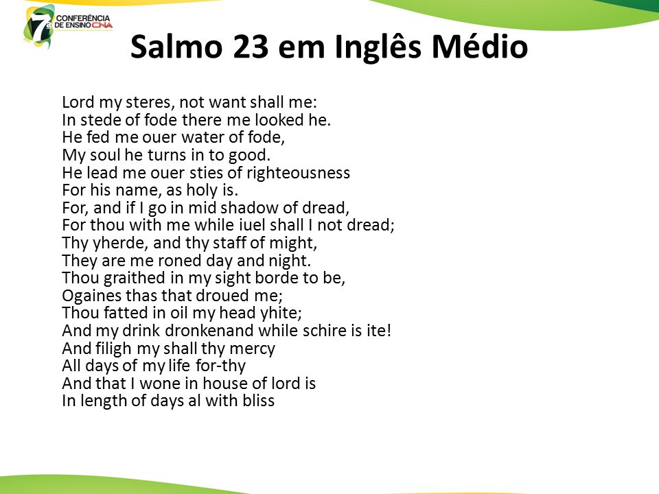 SALMO 23 EM INGLÊS 