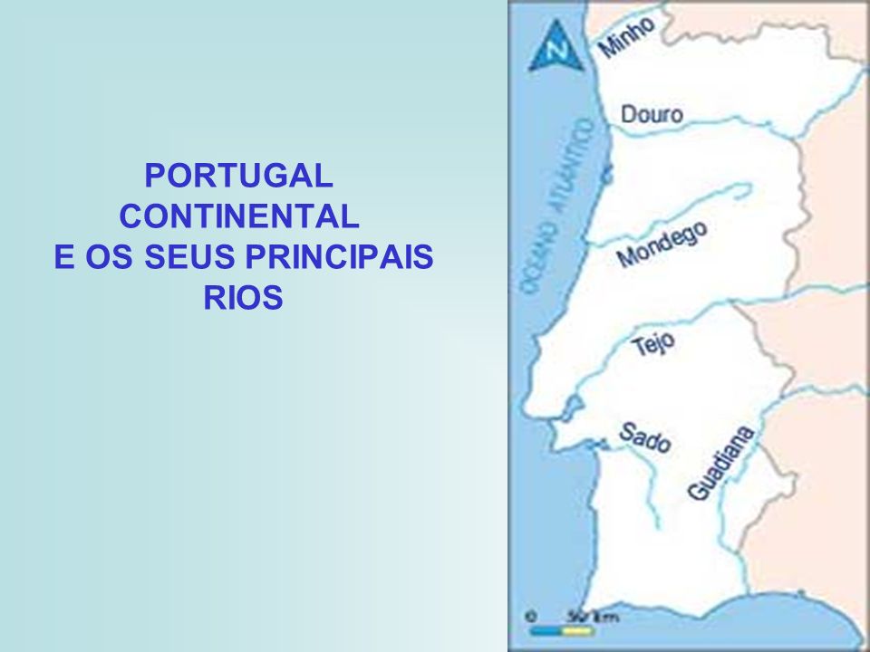 PORTUGAL CONTINENTAL E OS SEUS PRINCIPAIS RIOS