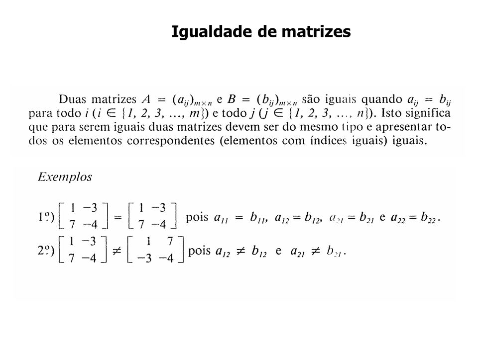 Igualdade de matrizes