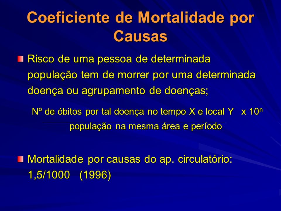 Coeficiente de Mortalidade por Causas