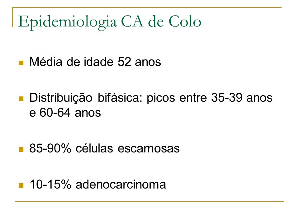 Epidemiologia CA de Colo