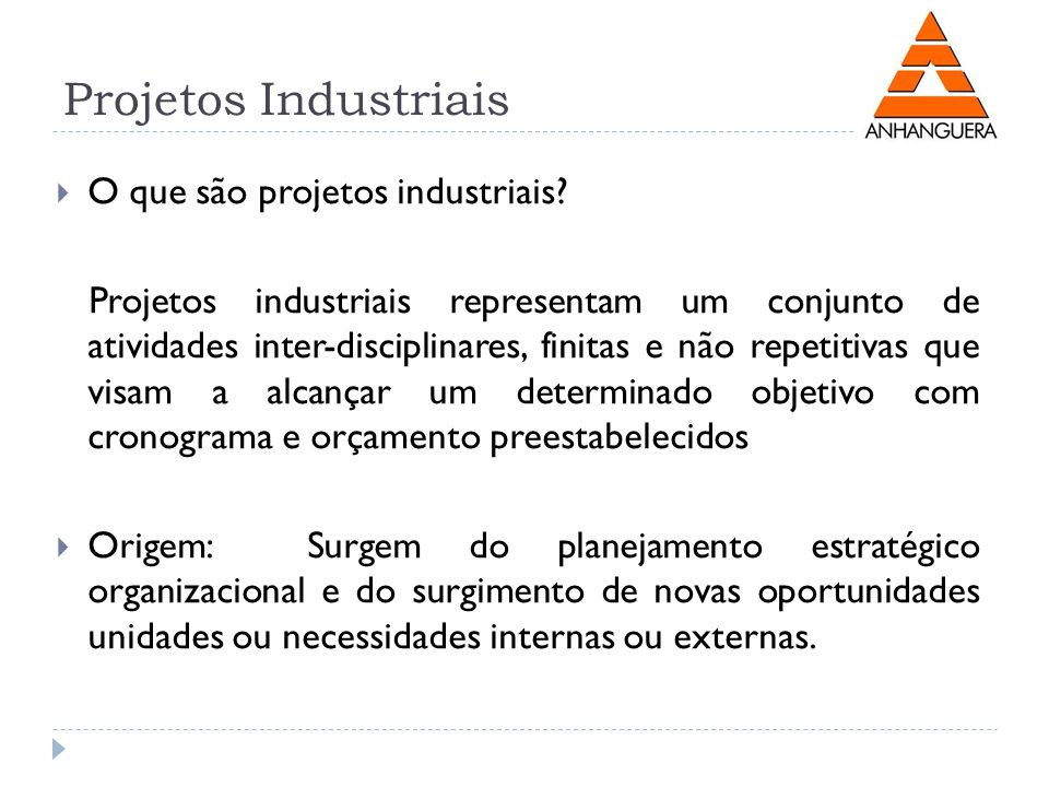 Projetos Industriais O que são projetos industriais