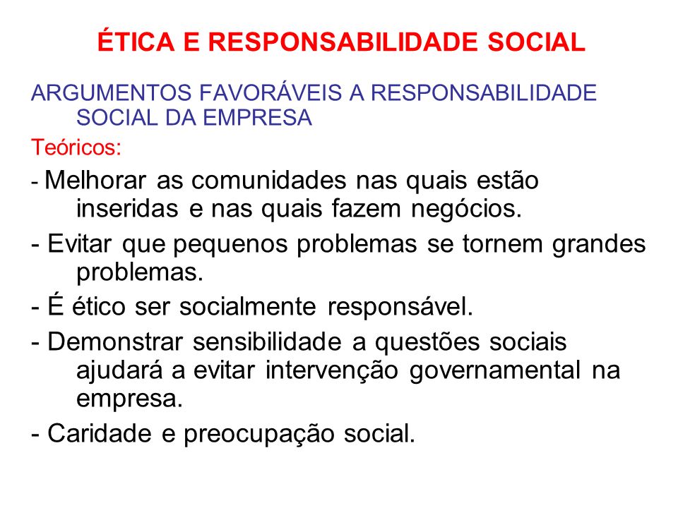 ÉTICA E RESPONSABILIDADE SOCIAL