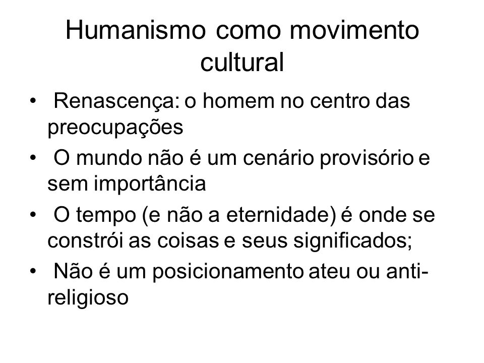 Humanismo como movimento cultural