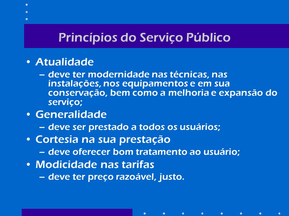 Princípios do Serviço Público