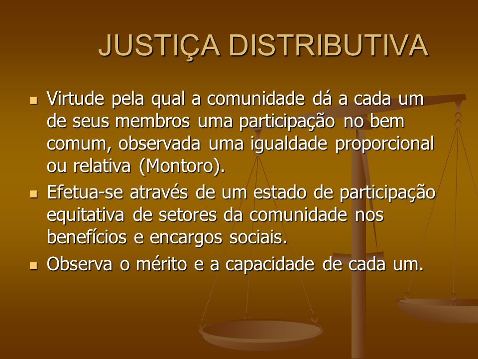 O Que é Justiça Distributiva