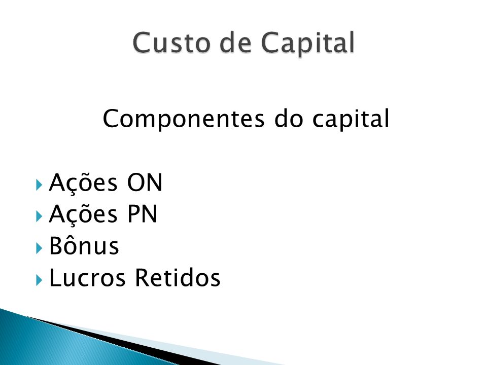Componentes do capital