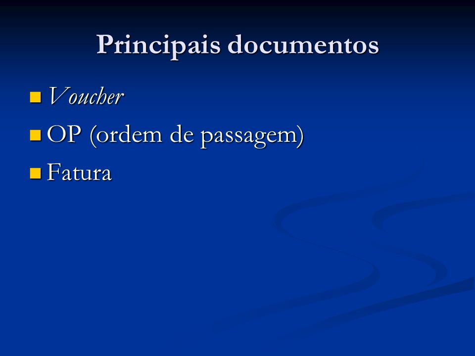 Principais documentos