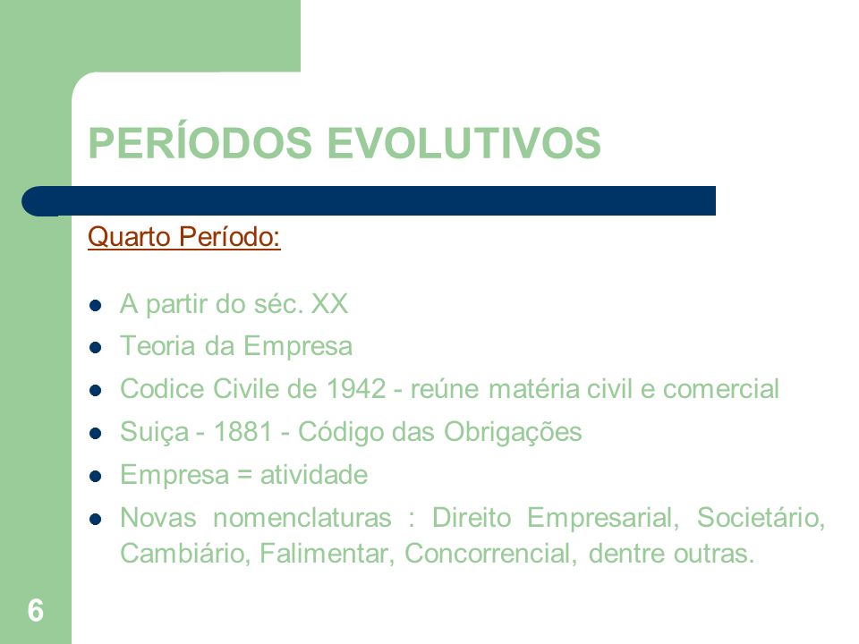 PERÍODOS EVOLUTIVOS Quarto Período: A partir do séc. XX