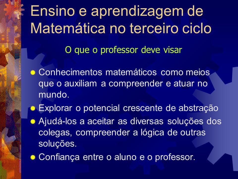 Ensino e aprendizagem de Matemática no terceiro ciclo