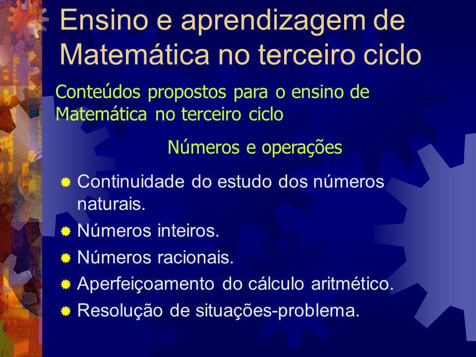 Ensino e aprendizagem de Matemática no terceiro ciclo