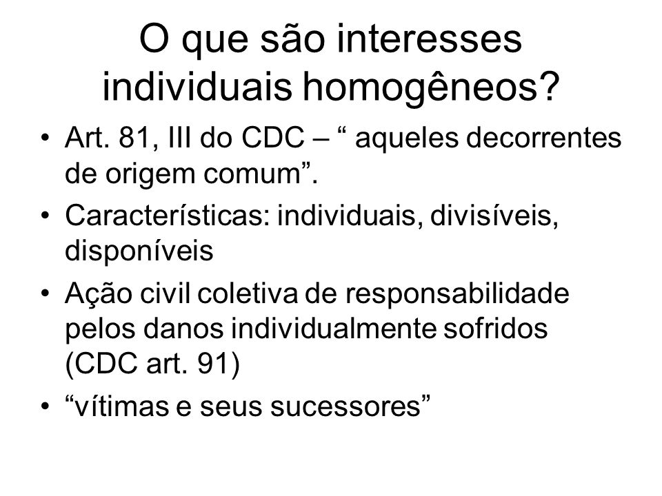 O que são interesses individuais homogêneos