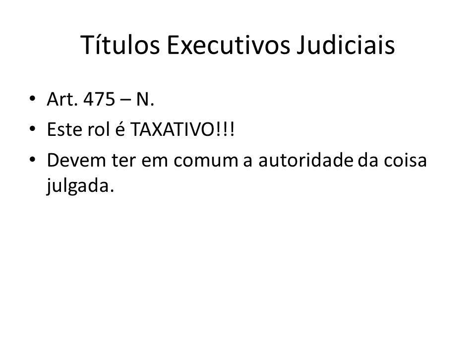 Títulos Executivos Judiciais