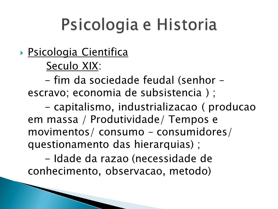 Psicologia e Historia Psicologia Cientifica Seculo XIX: