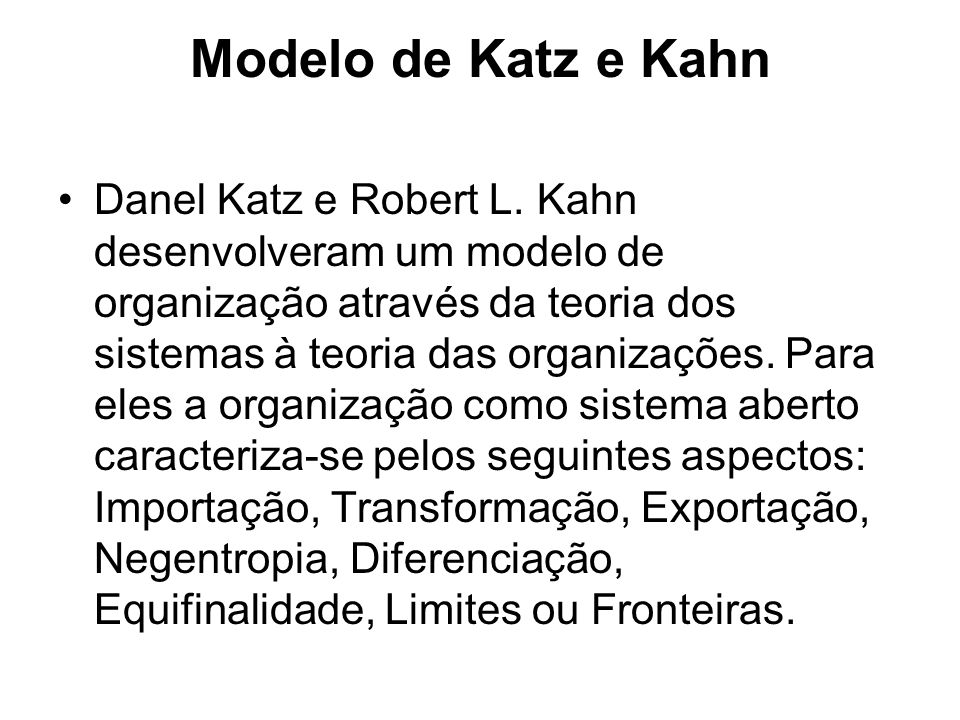 Modelo de Katz e Kahn