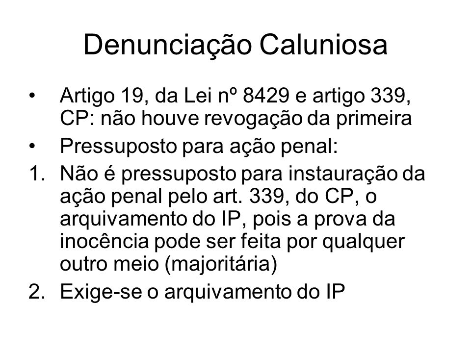 Denunciação Caluniosa (art. 339, CP), EAD