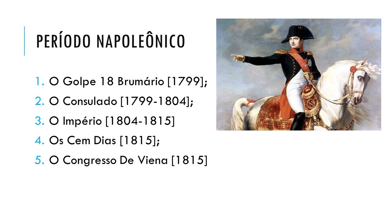 Período napoleônico O Golpe 18 Brumário [1799];