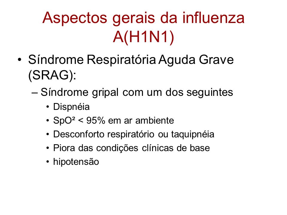 Aspectos gerais da influenza A(H1N1)